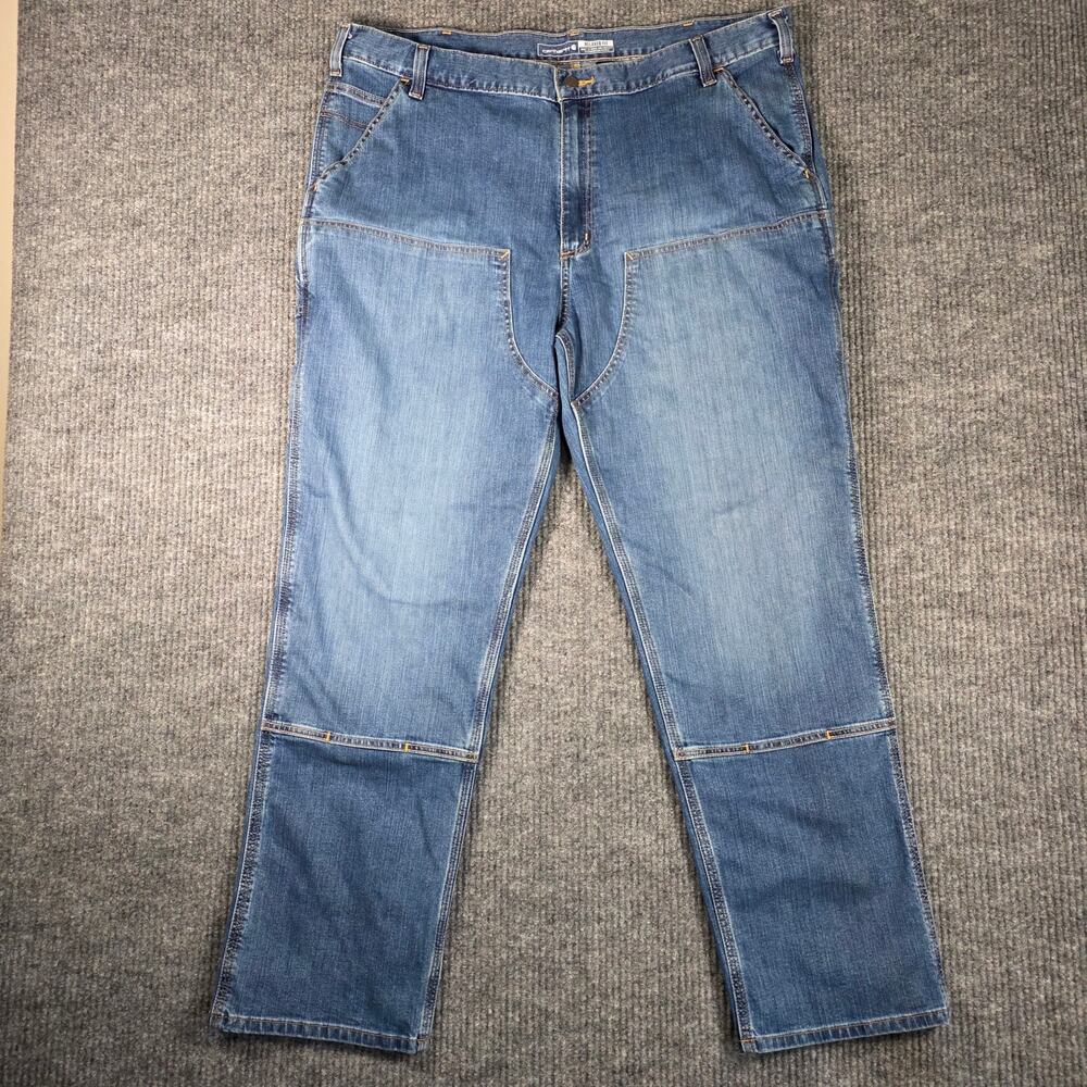 Carhartt Relaxed Fit Carpenter‎ Jeans Men 42x32 Blue Utility Workwear Denim